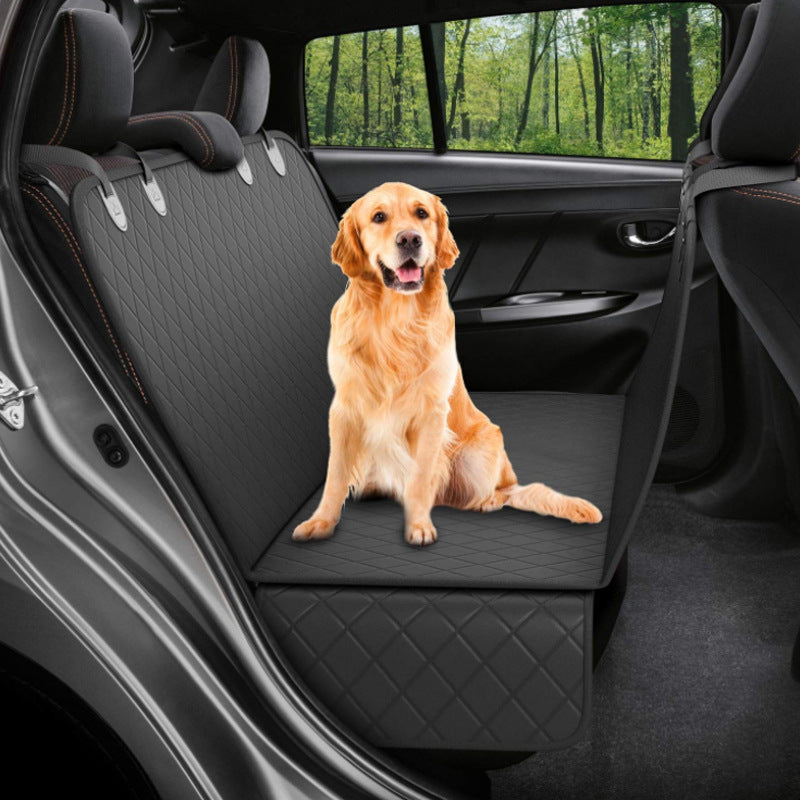 Dog Car Seat Cover Hammock Rear Back Seat Mat With Zipper And Pocket For Travel