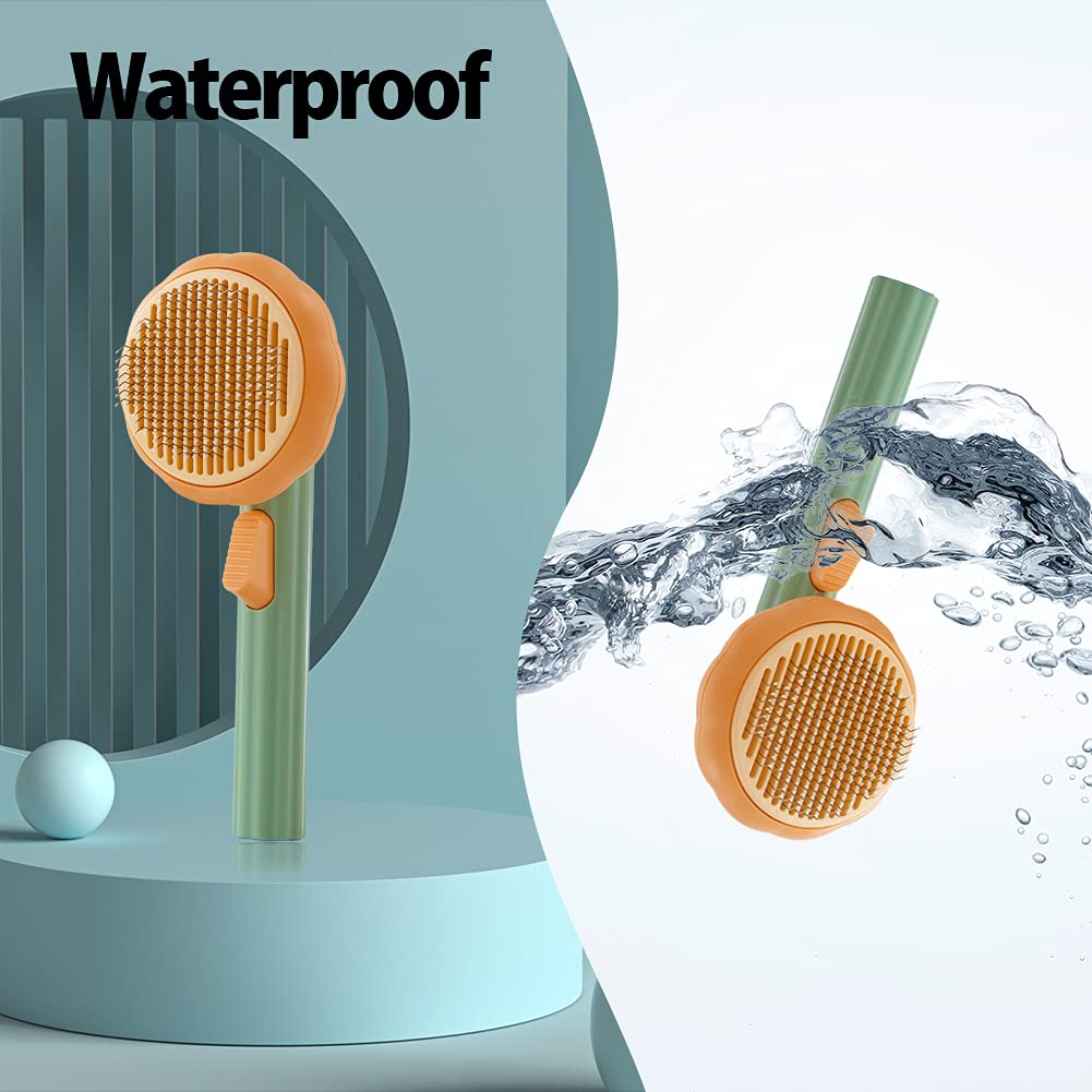 Pet Pumpkin Brush, Pet Grooming Self Cleaning Slicker Brush
