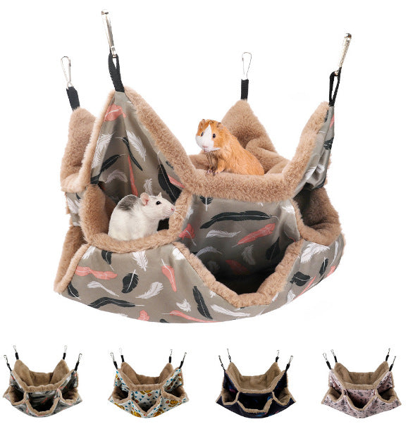 Pet Cage Hammock Guinea Pig Rat Hammock Tunnel Squirrel Toys Ferret Hanging Bed For Small Animals Cage Nest