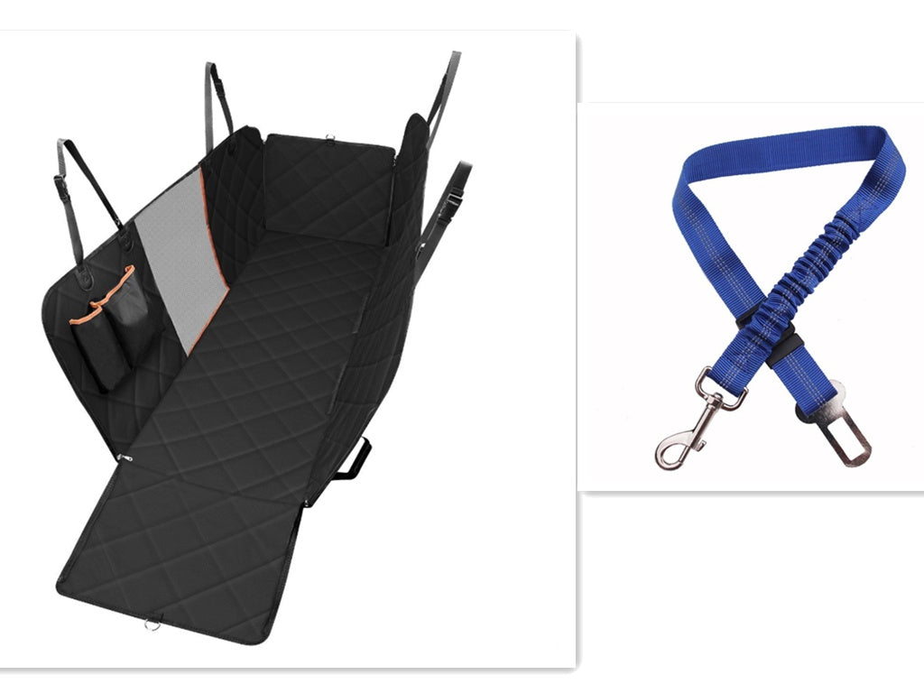 Dog Car Seat Cover Hammock Rear Back Seat Mat With Zipper And Pocket For Travel