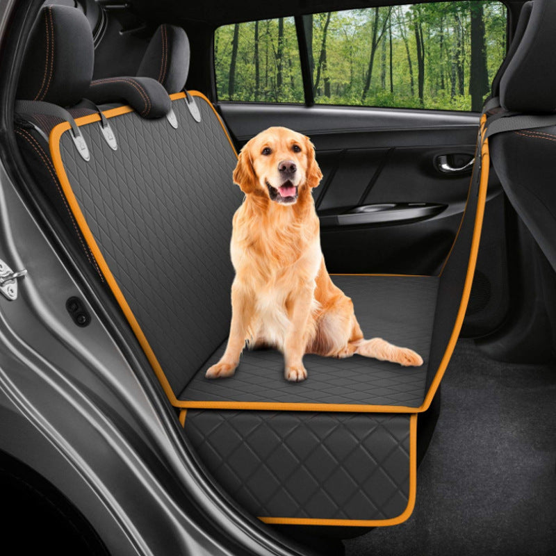 Dog Car Seat Cover Hammock Rear Back Seat Mat With Zipper And Pocket For Travel