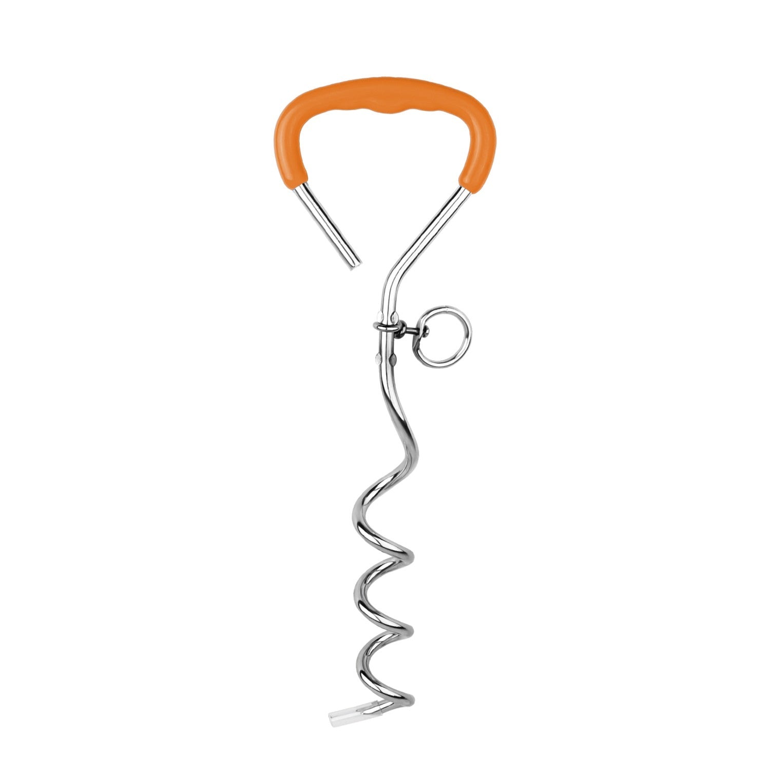 Chrome Bolt Dog Spiral Stake for Leash Outdoors