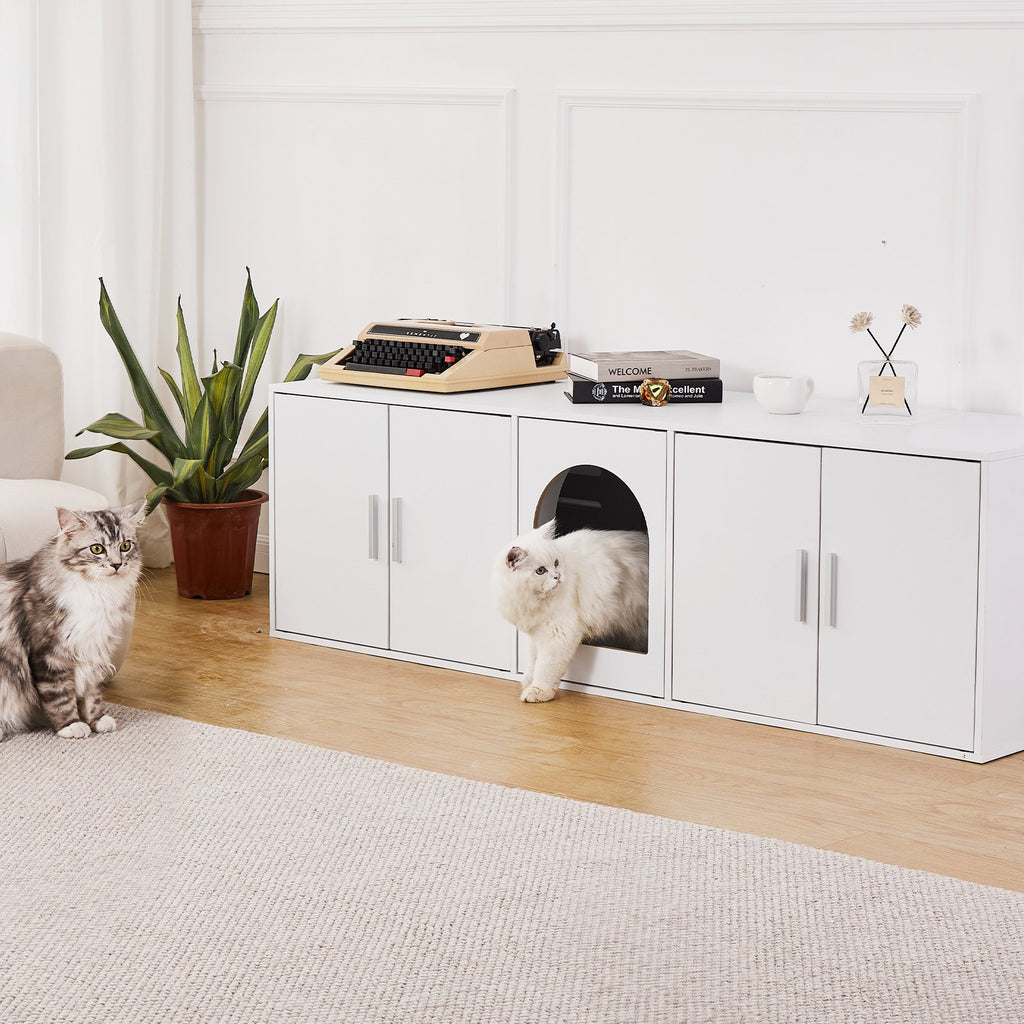 VEVOR Cat Litter Box Enclosure Wooden Litter Box Furniture