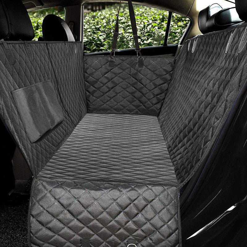 Dog Car Seat Cover Hammock Rear Back Seat Mat With Zipper And Pocket For Travel