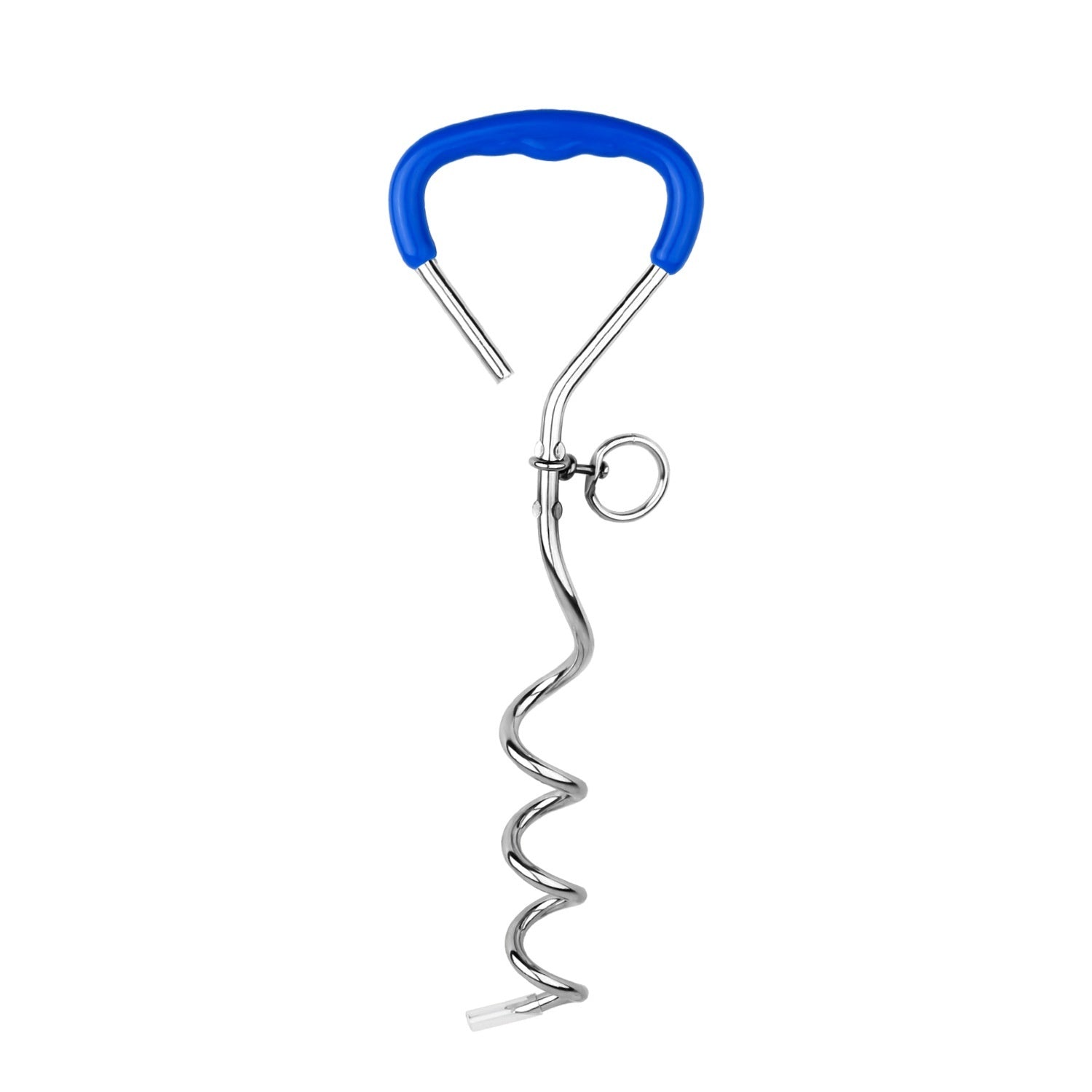 Chrome Bolt Dog Spiral Stake for Leash Outdoors