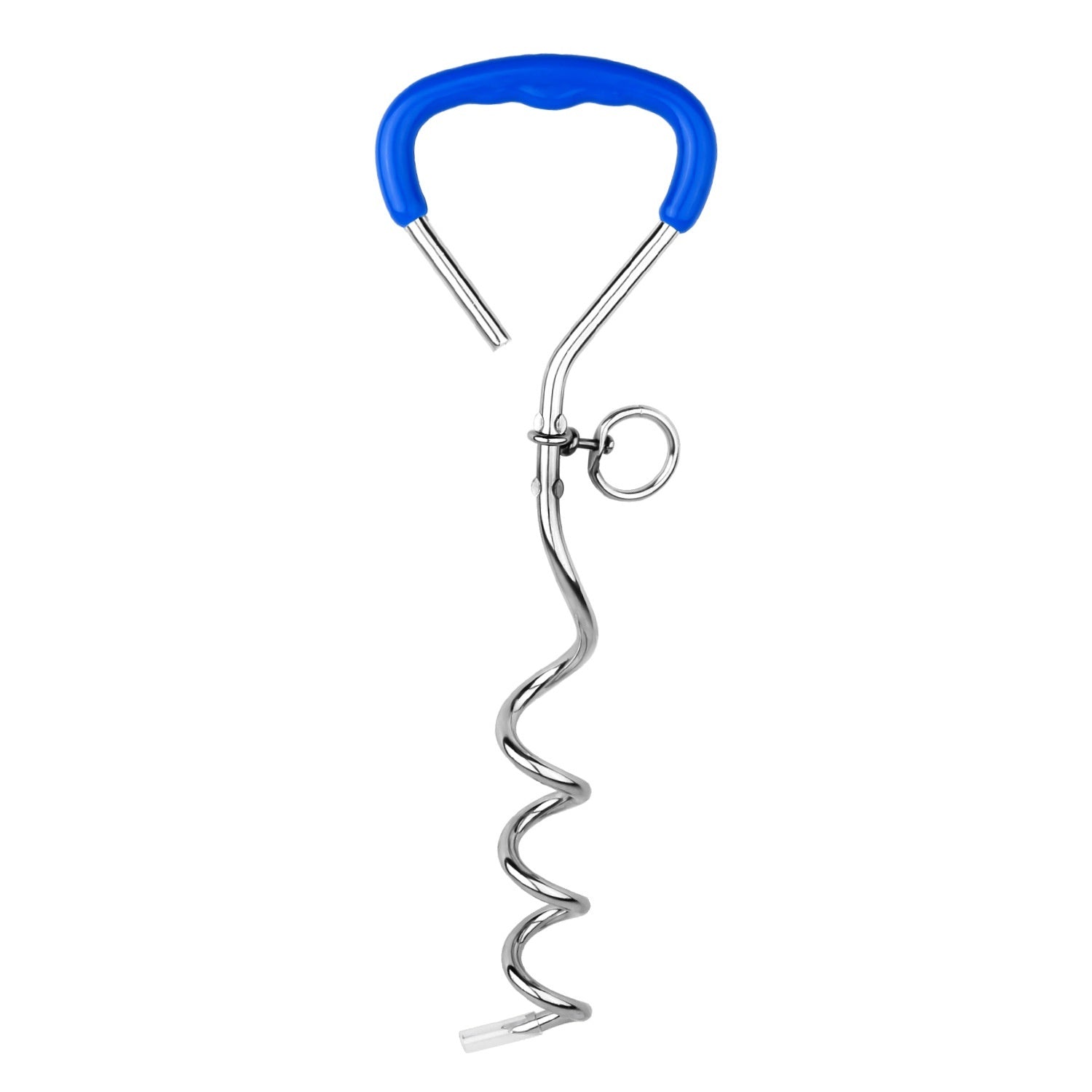 Chrome Bolt Dog Spiral Stake for Leash Outdoors