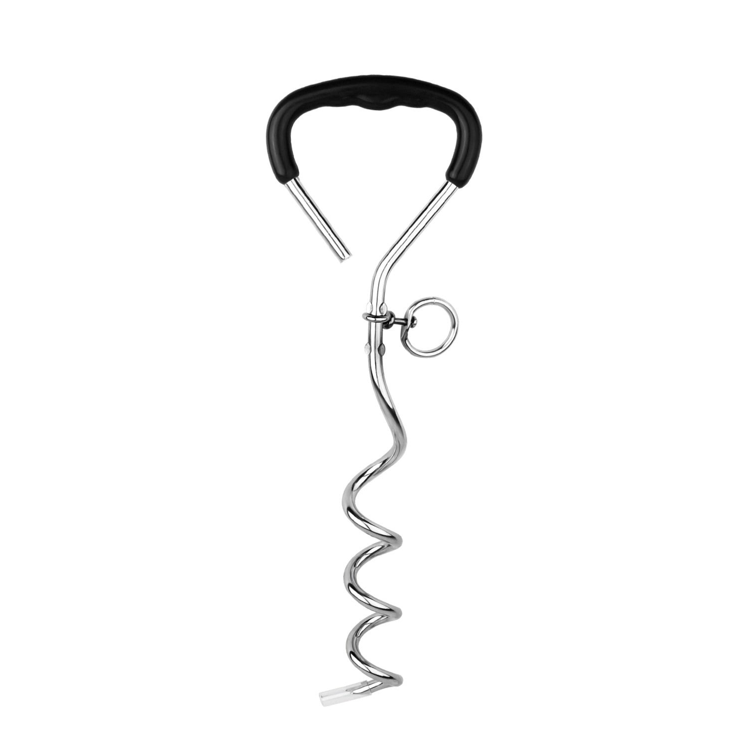 Chrome Bolt Dog Spiral Stake for Leash Outdoors